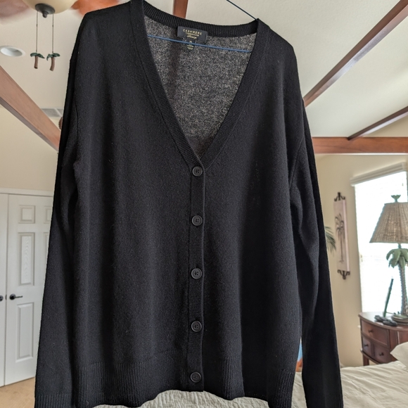 Charter Club Cashmere Cardigan In Black Women's